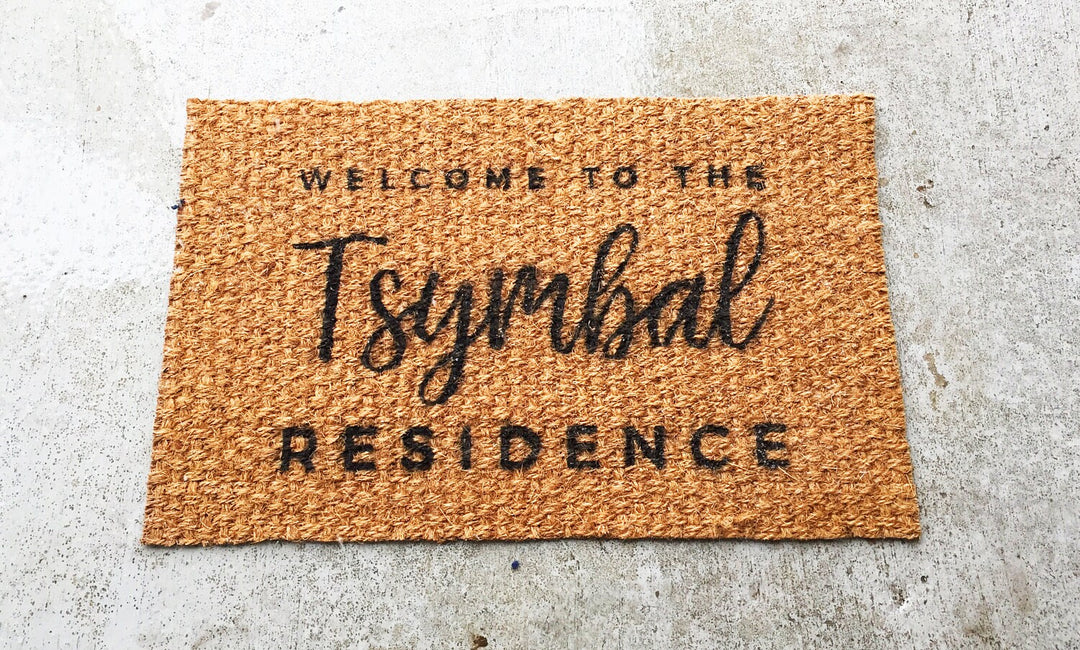 Custom Name Outdoor Welcome Mat, Personalized Front Door Rug - Family Established, Engagement Gift, Gifts for Couples, Wedding Gifts