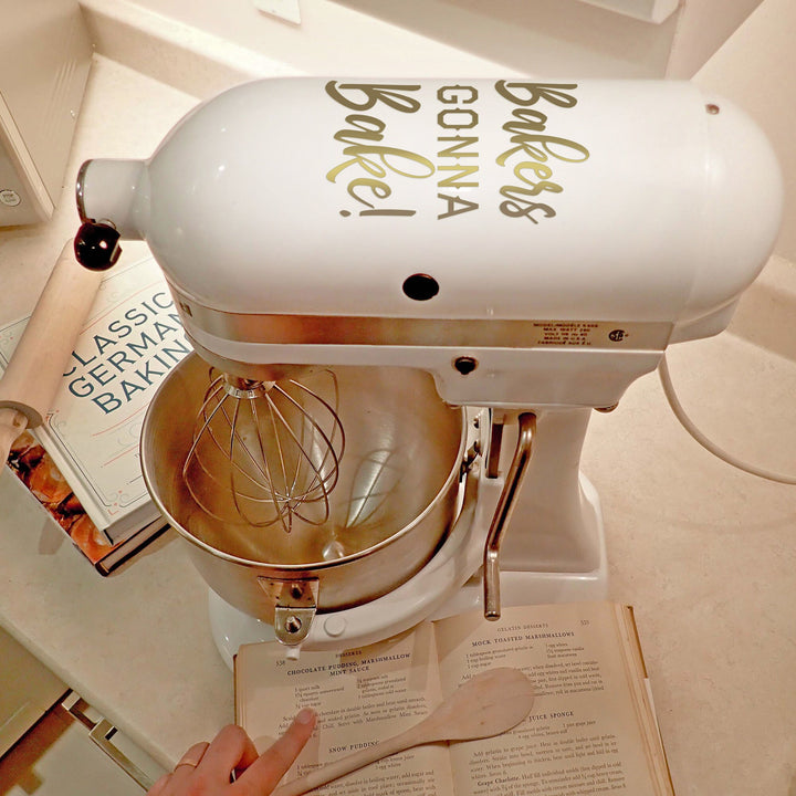 Kitchen Aid Mixer Vinyl DECAL Home Decor - Bakers Gonna Bake