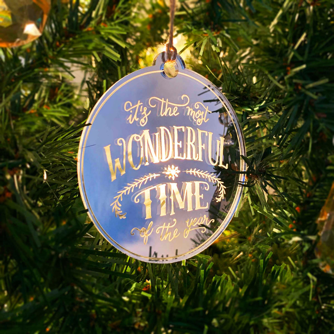 Engraved Christmas Ornament, Christmas Tree Decorations, The Most Wonderful Time, Stocking Stuffer Gift, Custom