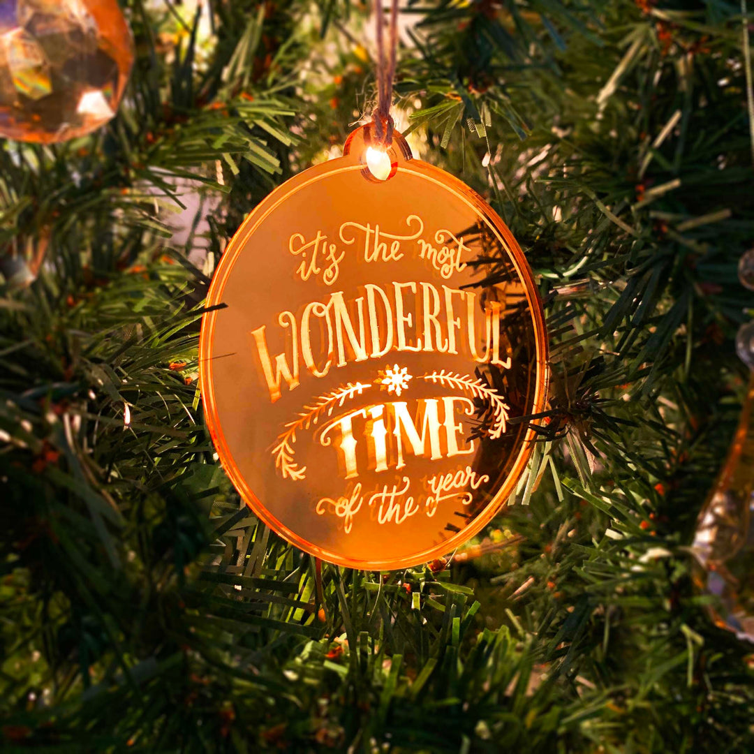 Engraved Christmas Ornament, Christmas Tree Decorations, The Most Wonderful Time, Stocking Stuffer Gift, Custom