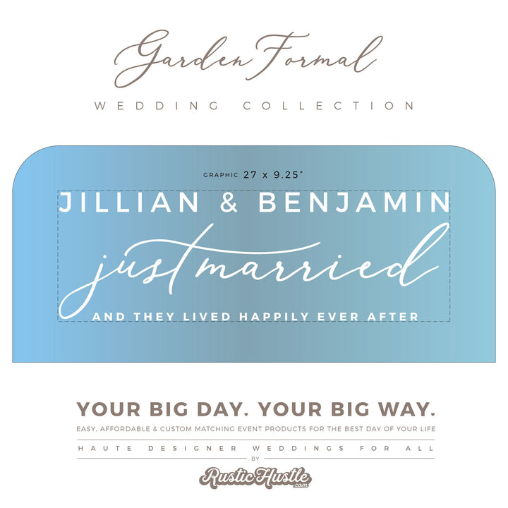 CUSTOM JUST MARRIED DECAL - GARDEN FORMAL