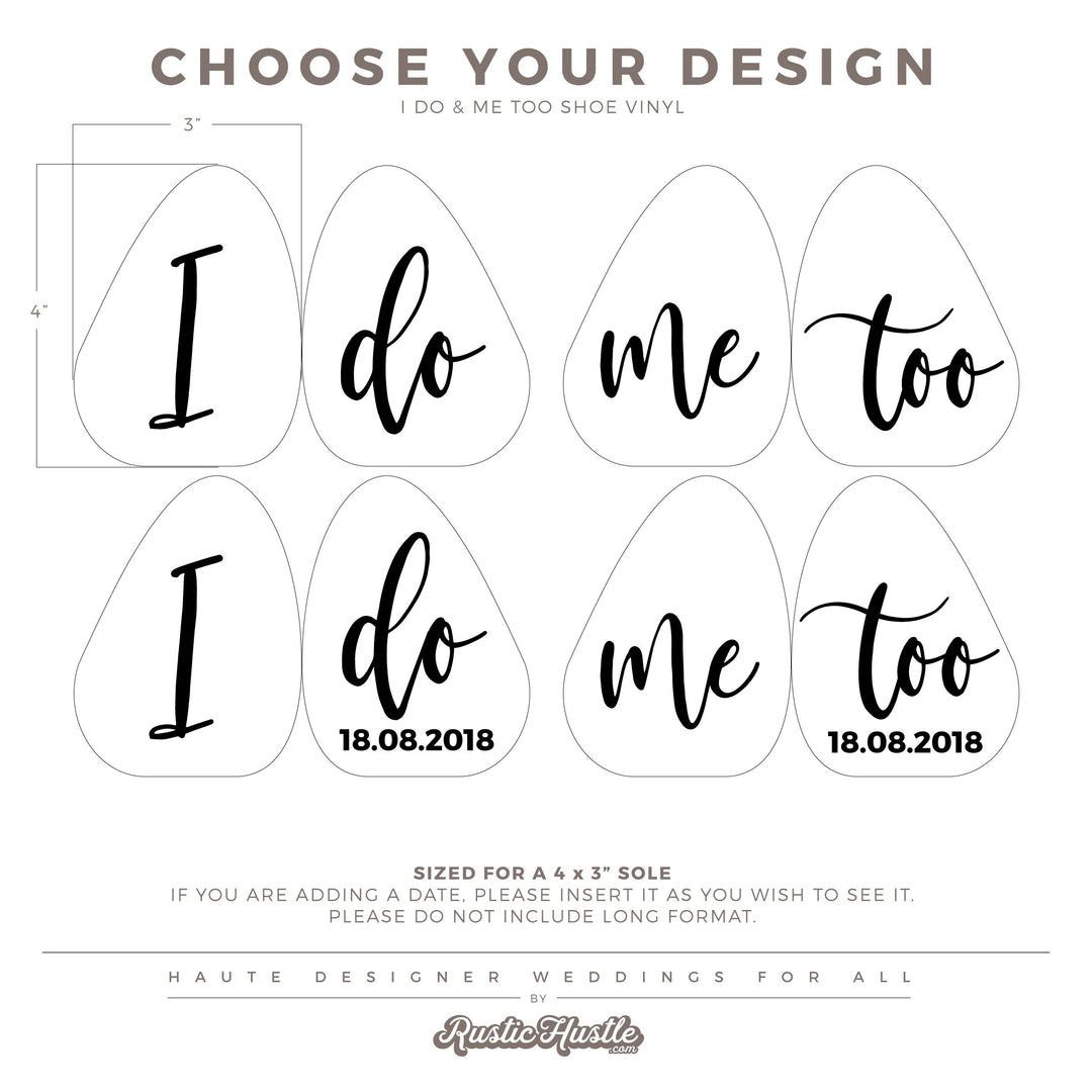 I Do | Me Too Wedding Shoe Sole DECAL - LIVELY AFFAIR