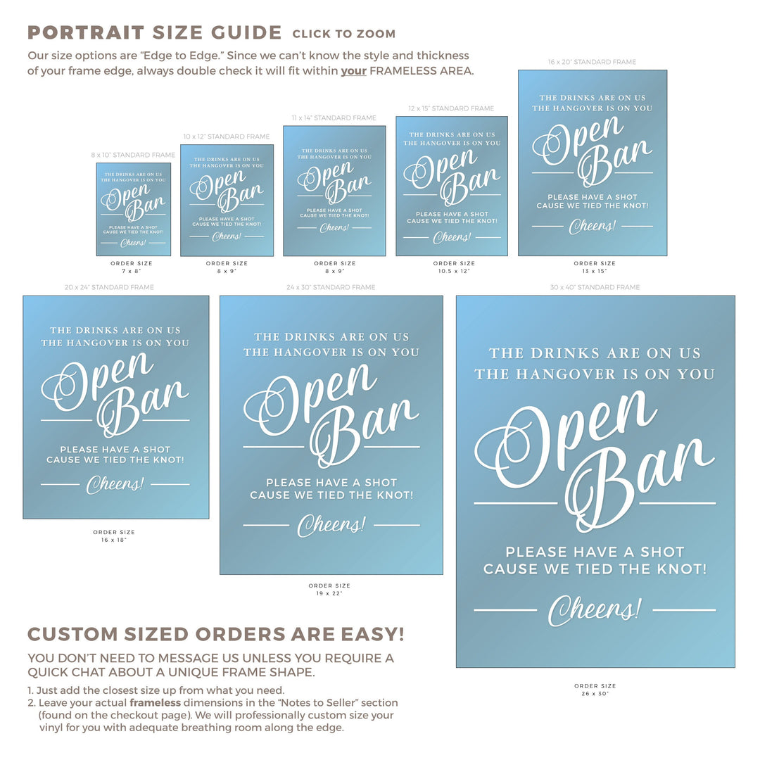 OPEN BAR WEDDING DECAL - FAIRYTALE EVENING