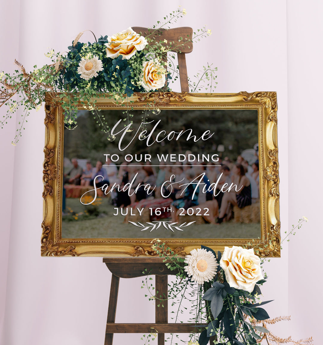 Personalized Wedding Hanger - Rustic Banquet