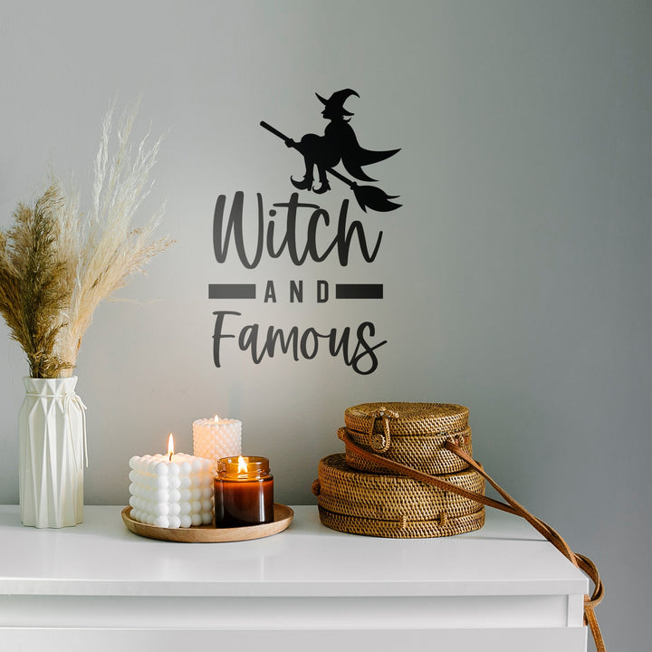 Halloween Vinyl DECAL Decor - Removable Party Wall Decor, Witch Themed Halloween, Witch And Famous Vinyl DECAL
